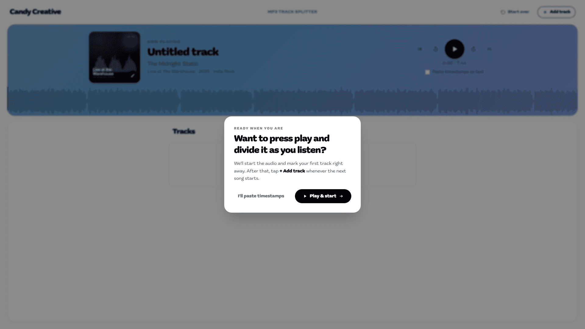 First-visit guide: play and divide as you listen